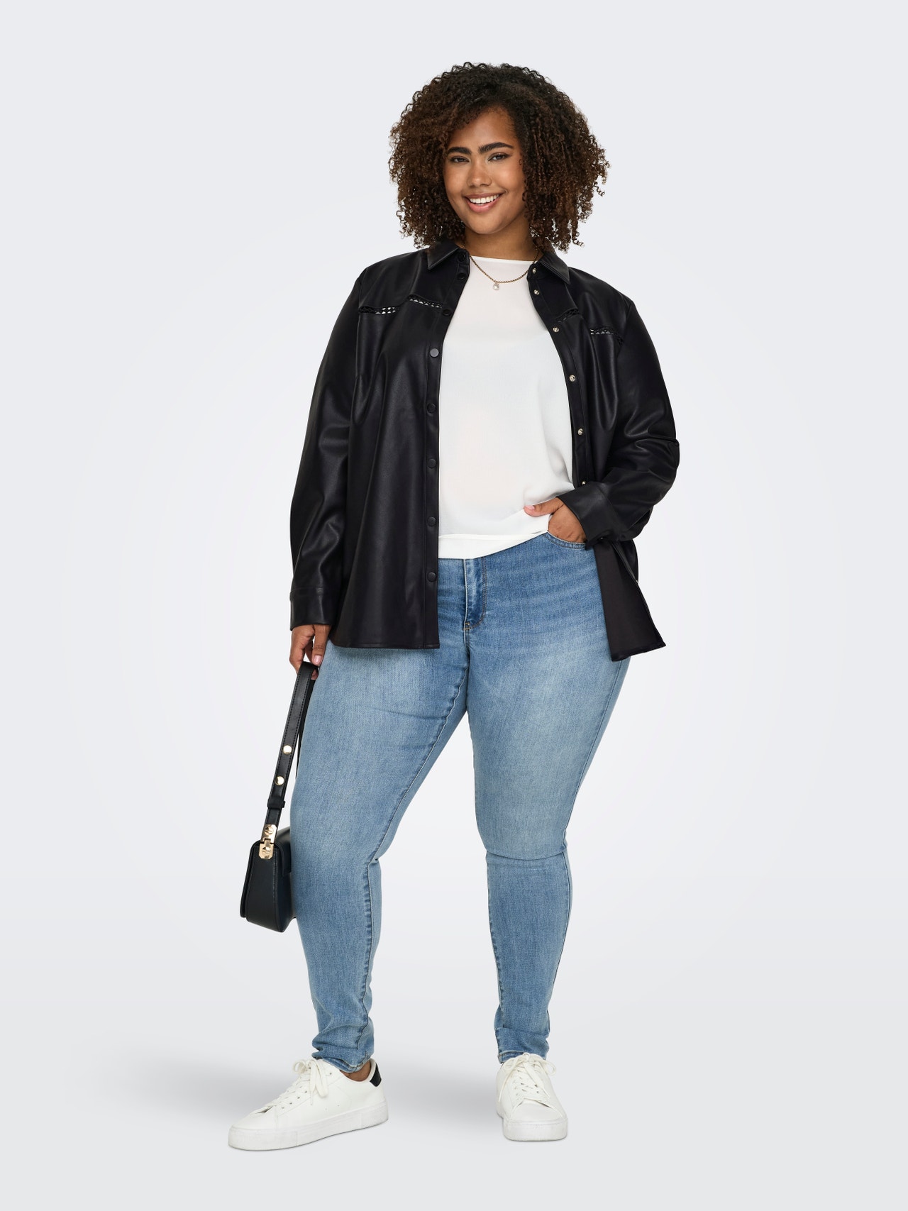 ONLY CARTANA Synthetic leather shirt -Black - 15336282