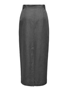 ONLY Lang stribet nederdel -Dark Grey Melange - 15336291