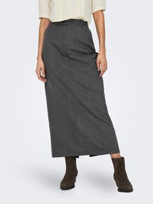 ONLY High waist Long skirt -Dark Grey Melange - 15336291