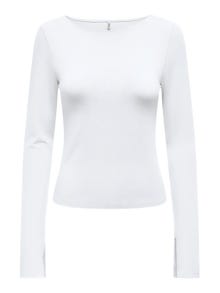 ONLY Regular Fit Boat neck Top -White - 15336321