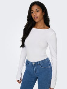 ONLY Regular Fit Båthals Topp -White - 15336321