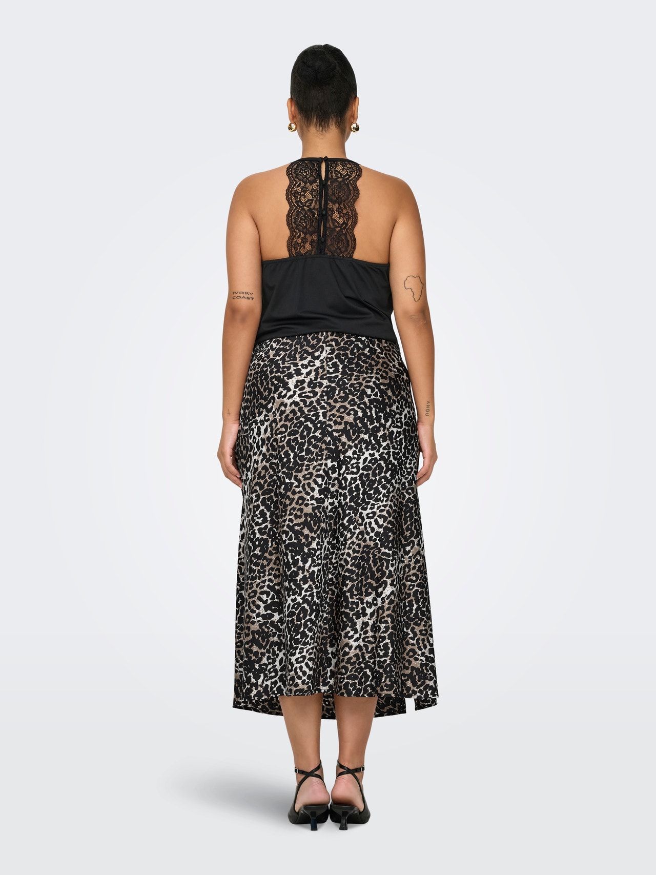 ONLY CARDOMINA Midi skirt -White Pepper - 15336431