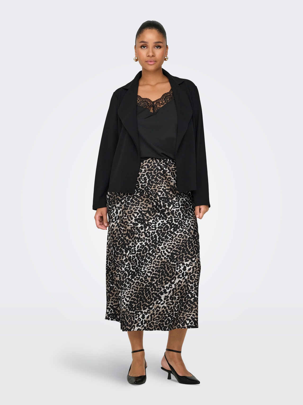 ONLY CARDOMINA Midi skirt -White Pepper - 15336431