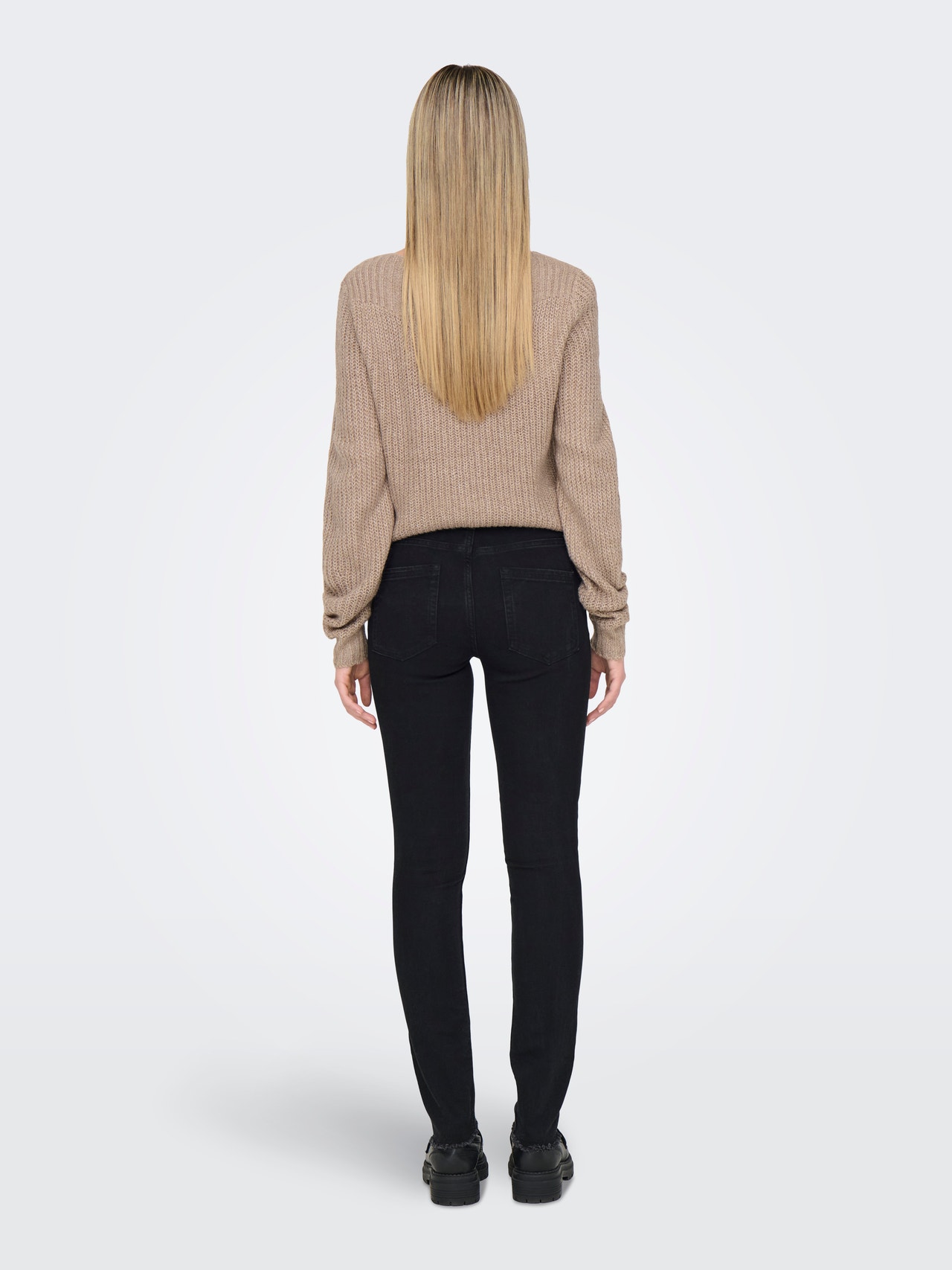 ONLY ONLHUSH Mid waist Skinny Fit Jeans -Black Denim - 15336727