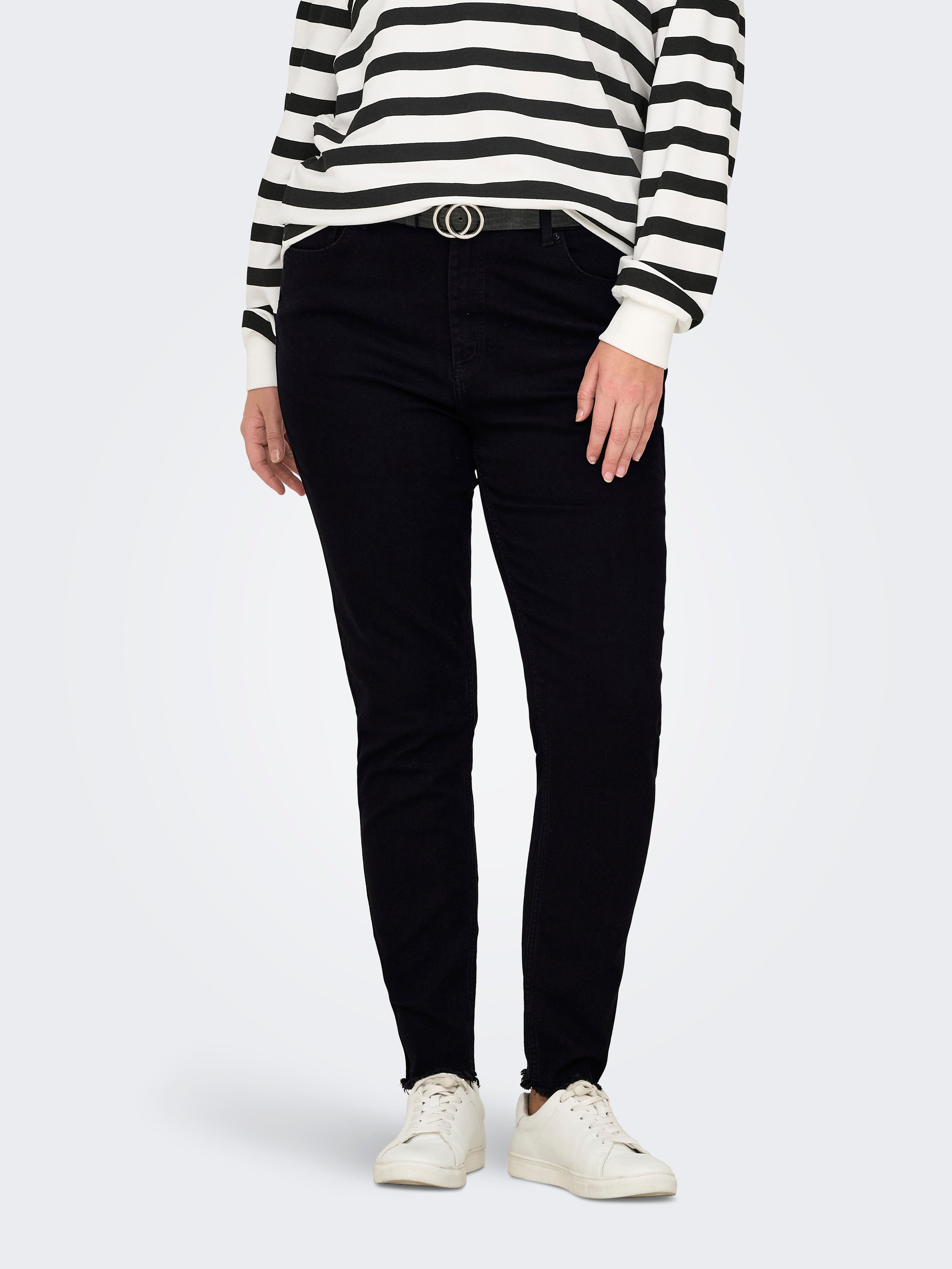 Carhush Mittlere Taille Skinny Fit Knöchellang Jeans