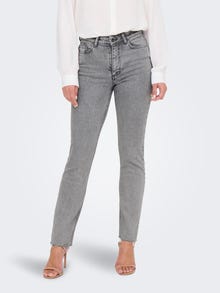 ONLY Kõrge vöökohaga lõige Kõrge vöökoht Teksad -Light Grey Denim - 15336873