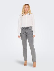ONLY Kõrge vöökohaga lõige Kõrge vöökoht Teksad -Light Grey Denim - 15336873