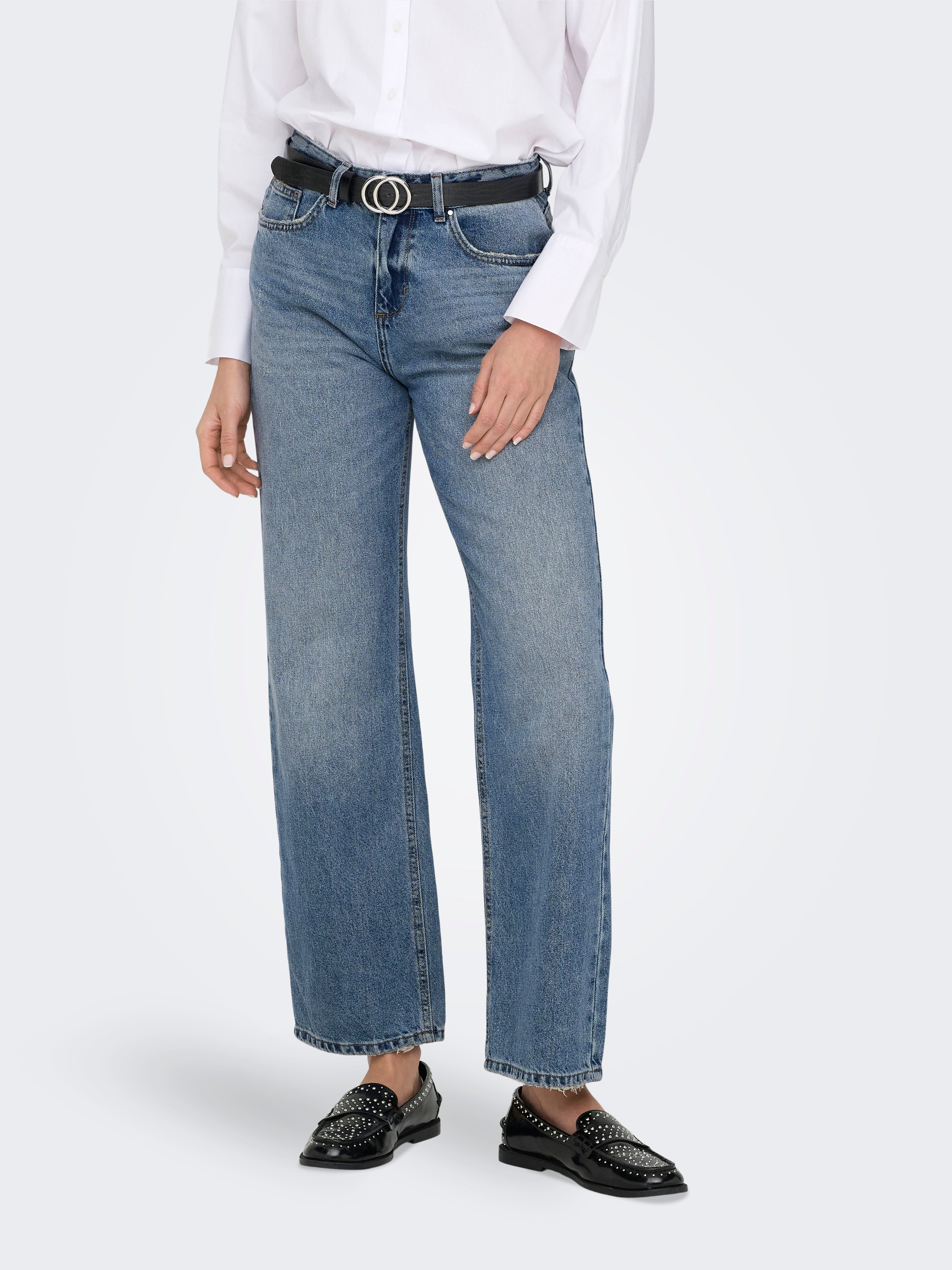 Thumbnail - Onlella Mittlere Taille Gerade Geschnitten Jeans