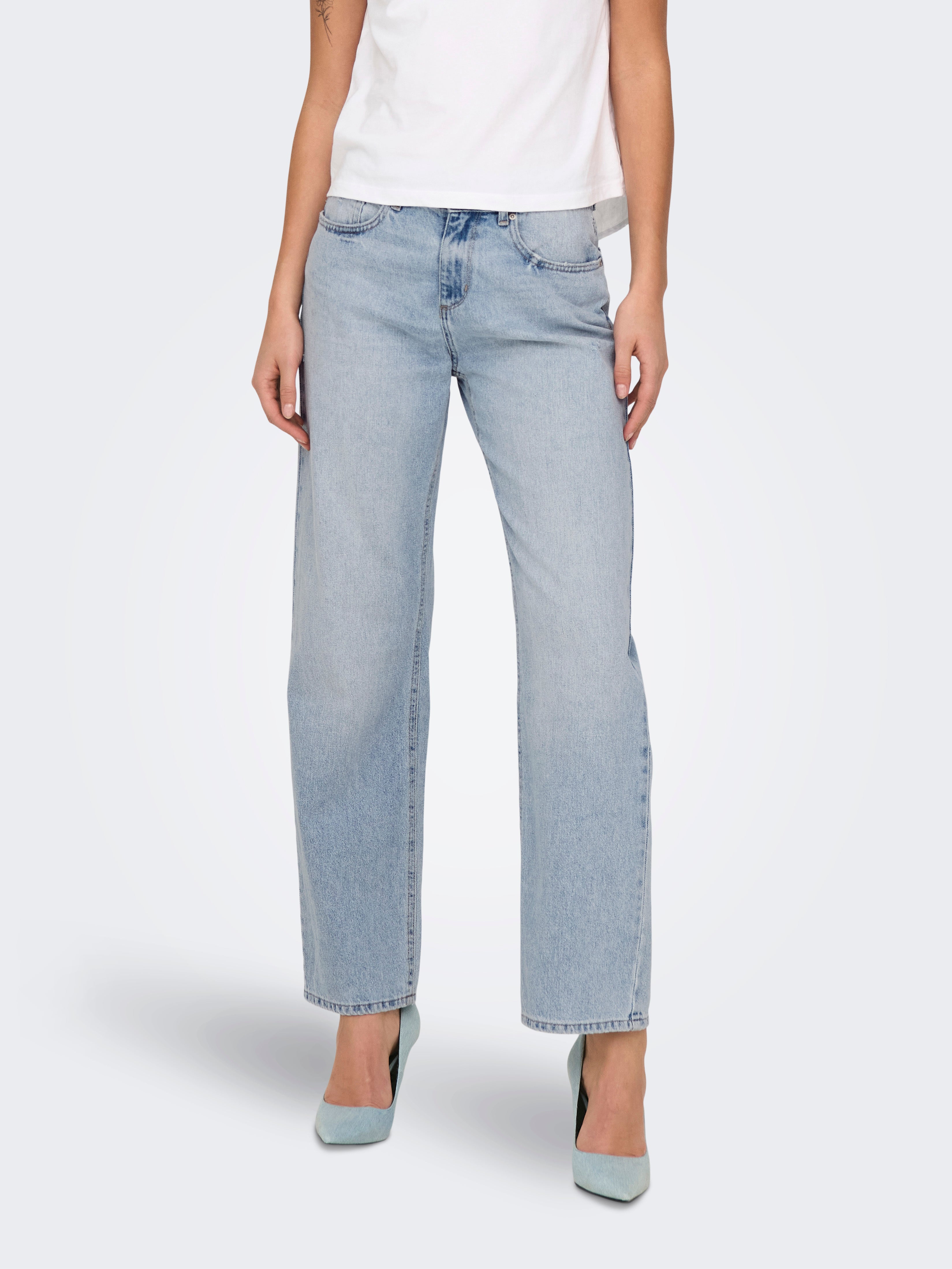 Thumbnail - Onlella Mittlere Taille Gerade Geschnitten Jeans