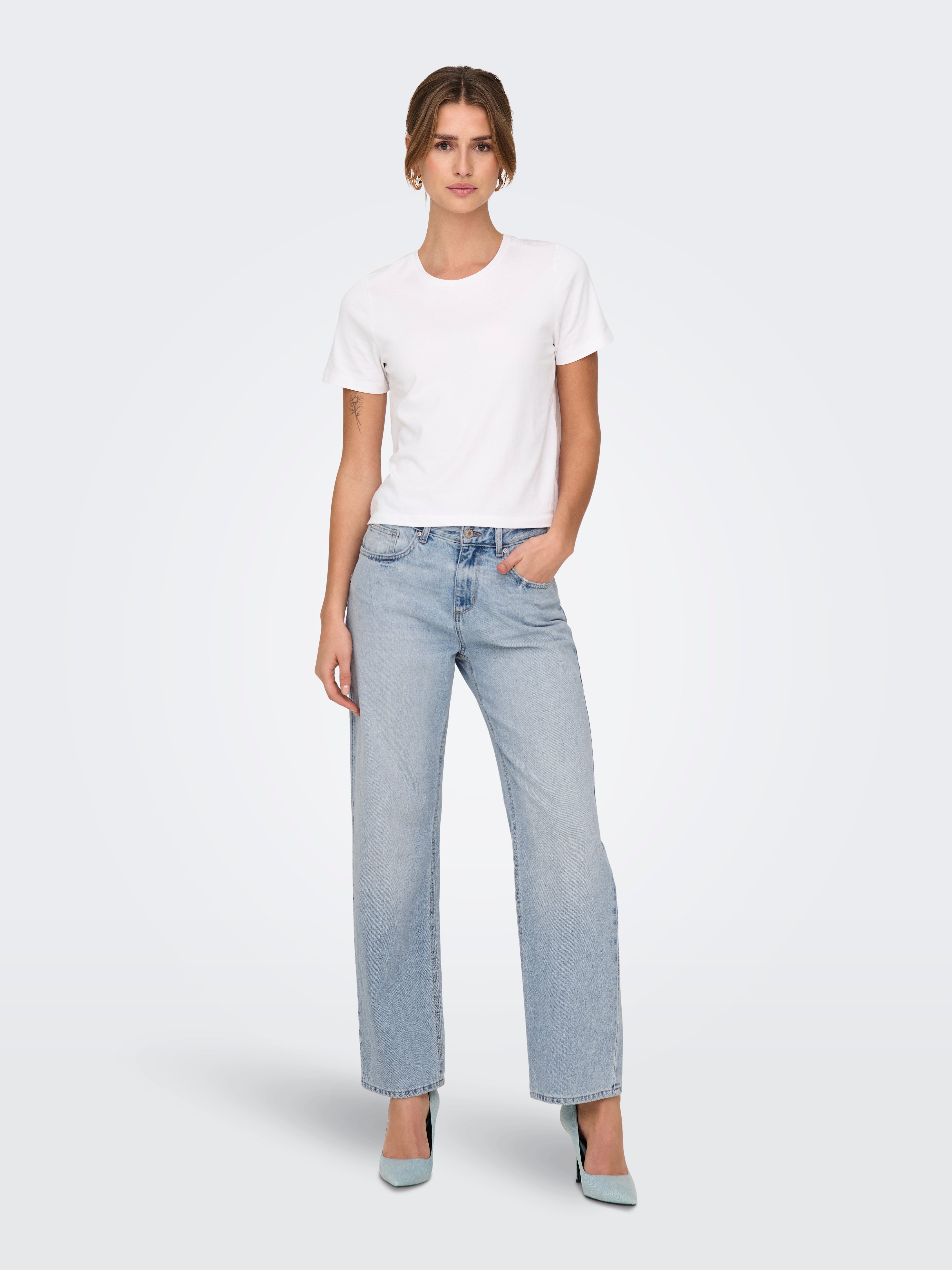 Thumbnail - Onlella Mittlere Taille Gerade Geschnitten Jeans