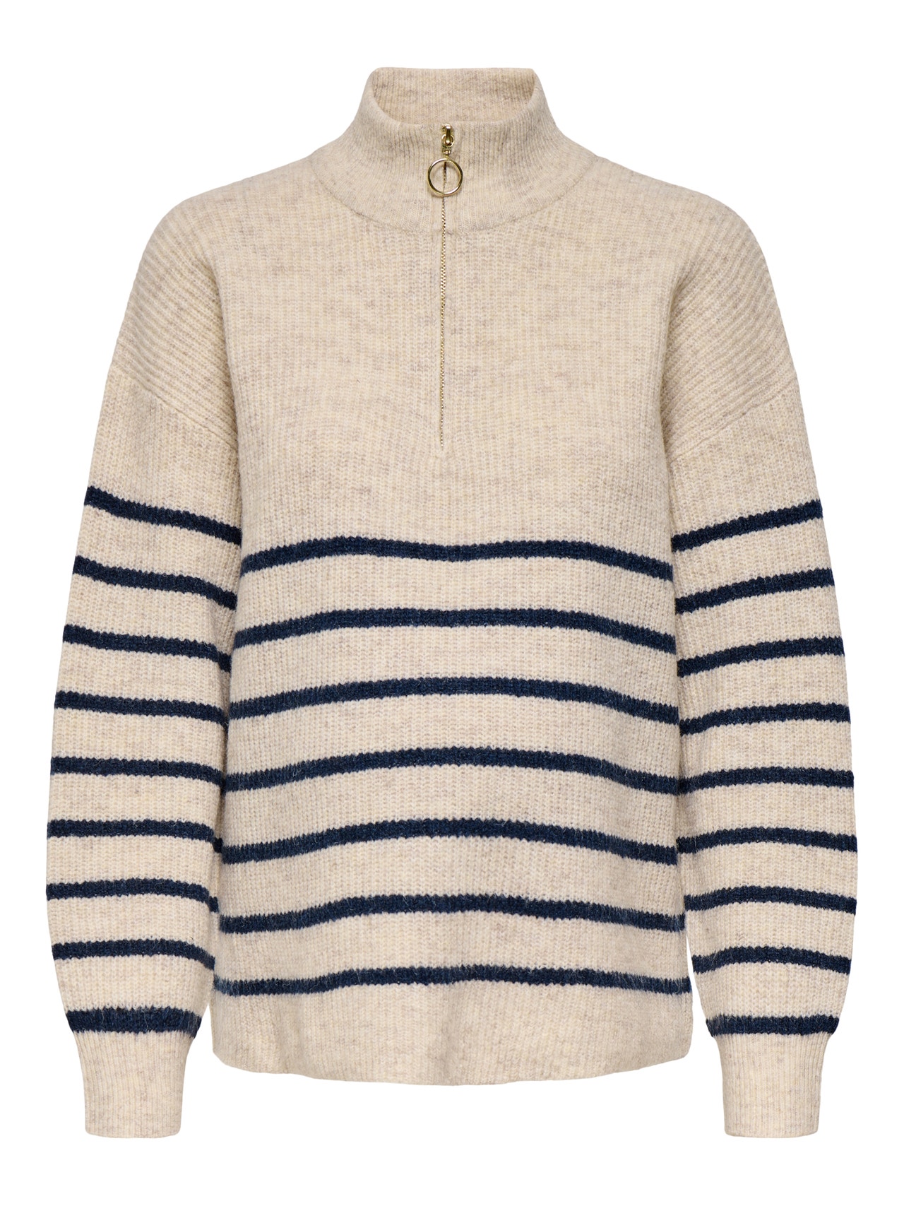 ONLY Kootud kangast lõige Kõrge kaelus Lapseootel naistele Langetatud õlaosa Pullover -Pumice Stone - 15337167