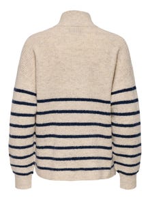 ONLY Kootud kangast lõige Kõrge kaelus Lapseootel naistele Langetatud õlaosa Pullover -Pumice Stone - 15337167