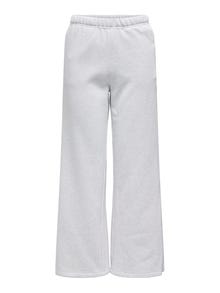 ONLY Široka noga stane Srednji struk Hlače -Light Grey Melange - 15337406