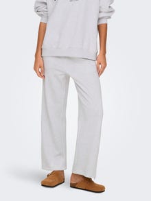 ONLY Široka noga stane Srednji struk Hlače -Light Grey Melange - 15337406