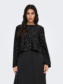 ONLY Tavapärane lõige Ümmargune kaelus Volüümikad varrukad Top -Black - 15337655