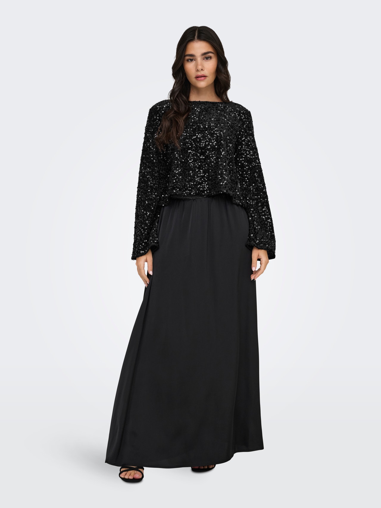 ONLY Tavapärane lõige Ümmargune kaelus Volüümikad varrukad Top -Black - 15337655