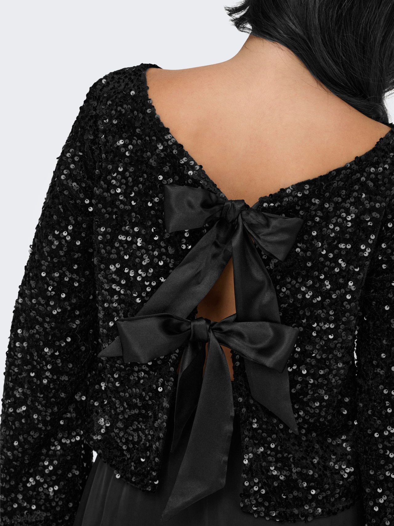 ONLY Tavapärane lõige Ümmargune kaelus Volüümikad varrukad Top -Black - 15337655