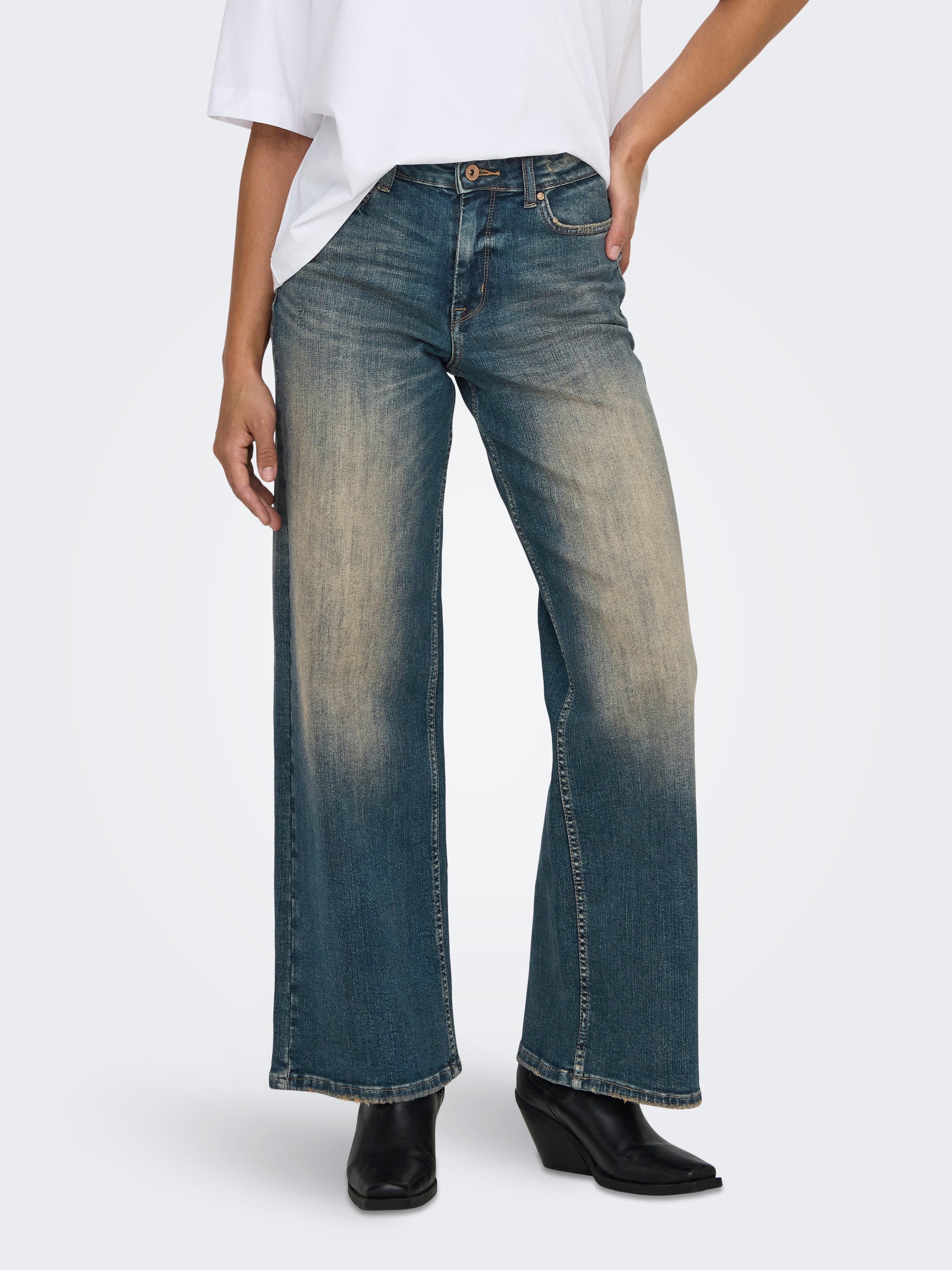 Onlmadison Hohe Taille Weiter Beinschnitt Jeans