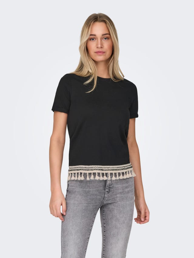 ONLY T-shirt with frills below - 15337710
