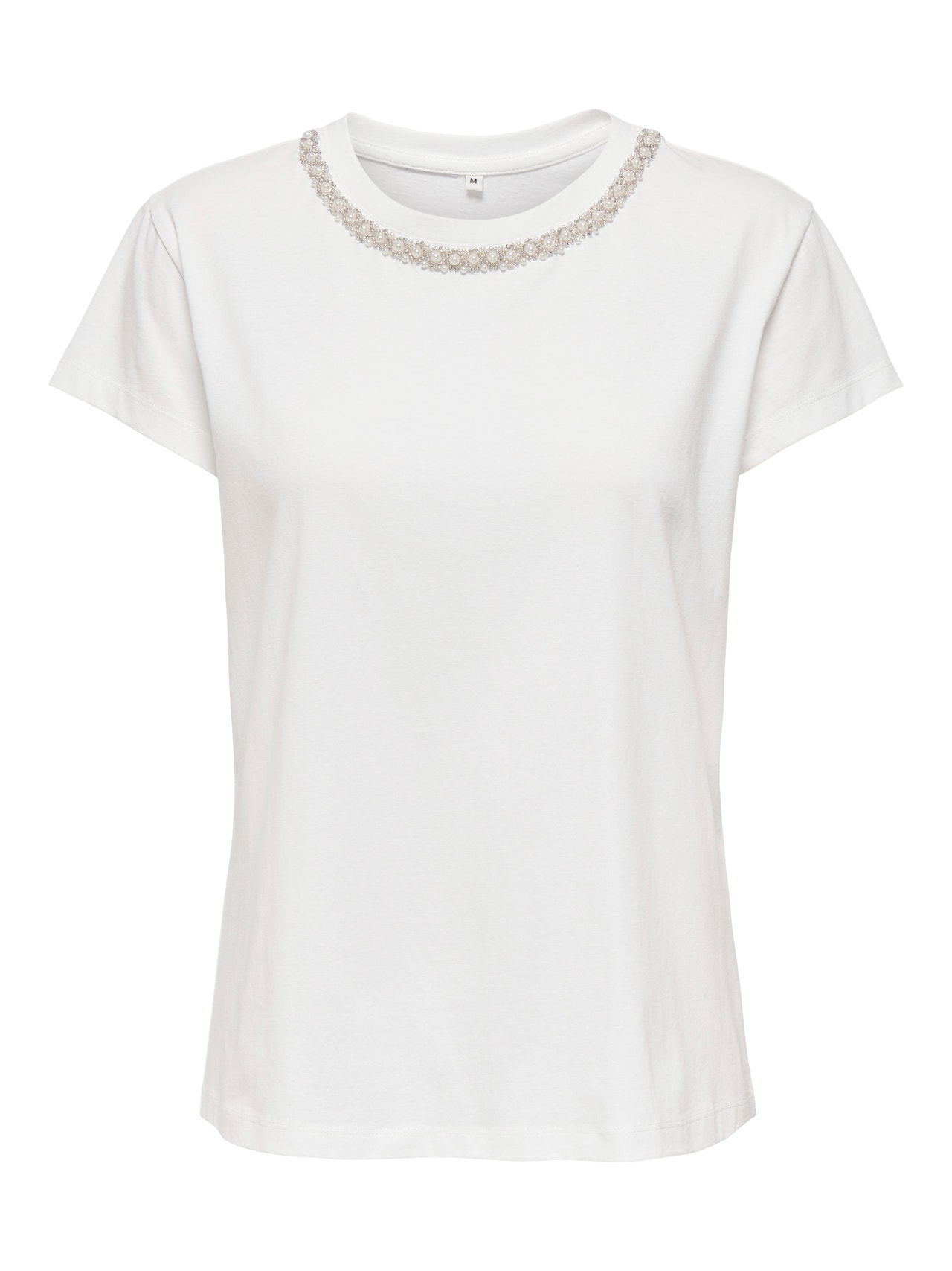 ONLY O-neck embellished t-shirt -Cloud Dancer - 15337720
