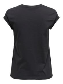 ONLY Regular Fit O-hals Lave skuldre T-skjorte -Black - 15337720