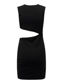 ONLY Mini o-neck dress with cut out -Black - 15337753