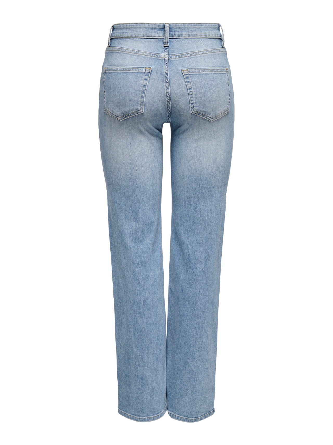 ONLY ONLBLUSH Middels høy midje Straight Fit Jeans -Light Blue Denim - 15337794