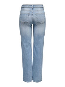 ONLY ONLBLUSH Middels høy midje Straight Fit Jeans -Light Blue Denim - 15337794