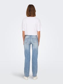 ONLY ONLBLUSH Middels høy midje Straight Fit Jeans -Light Blue Denim - 15337794