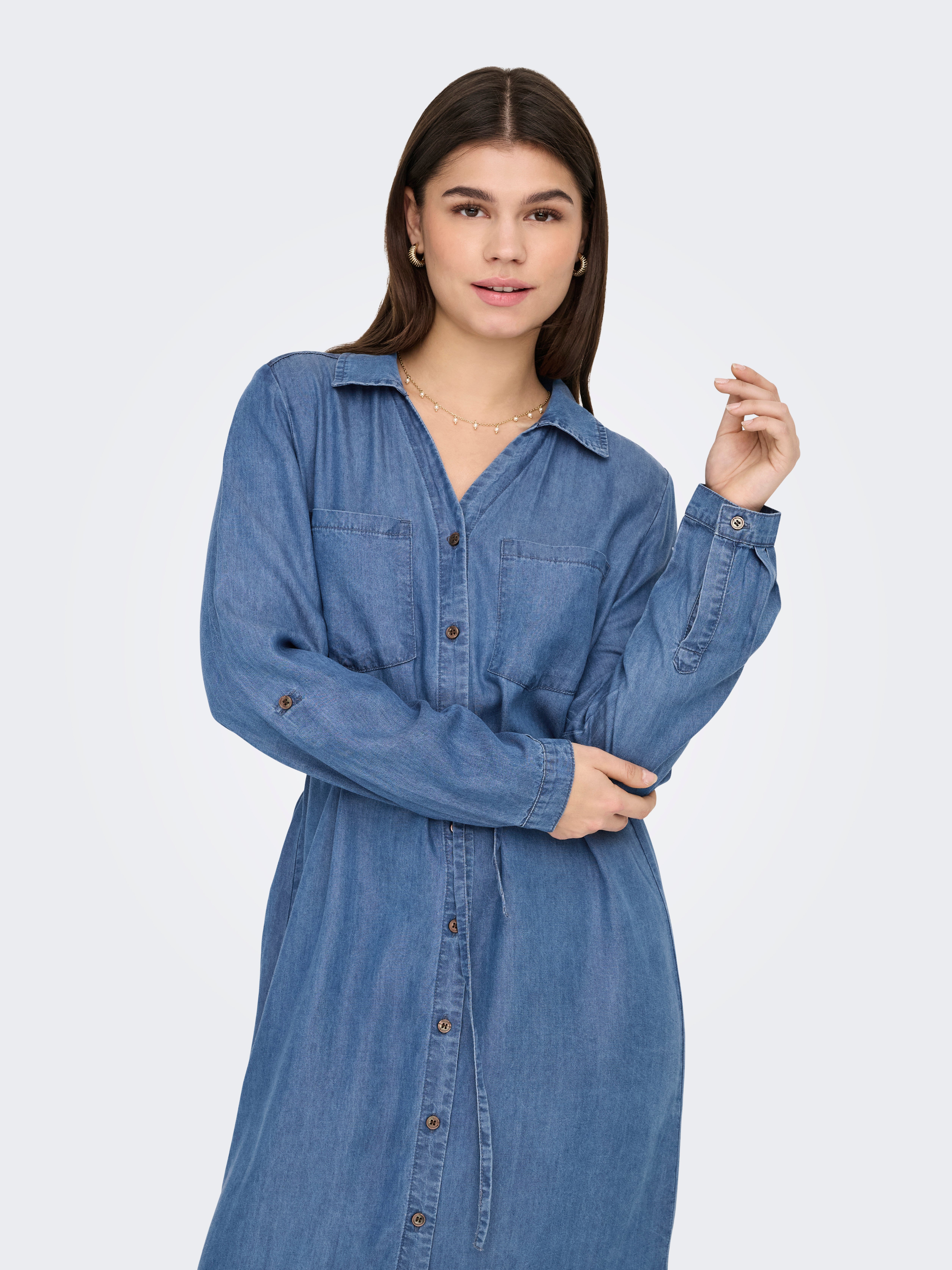 Jurk Blauw Blouse Jurk Only ONLCHARIS Midi-jurk - Main Image