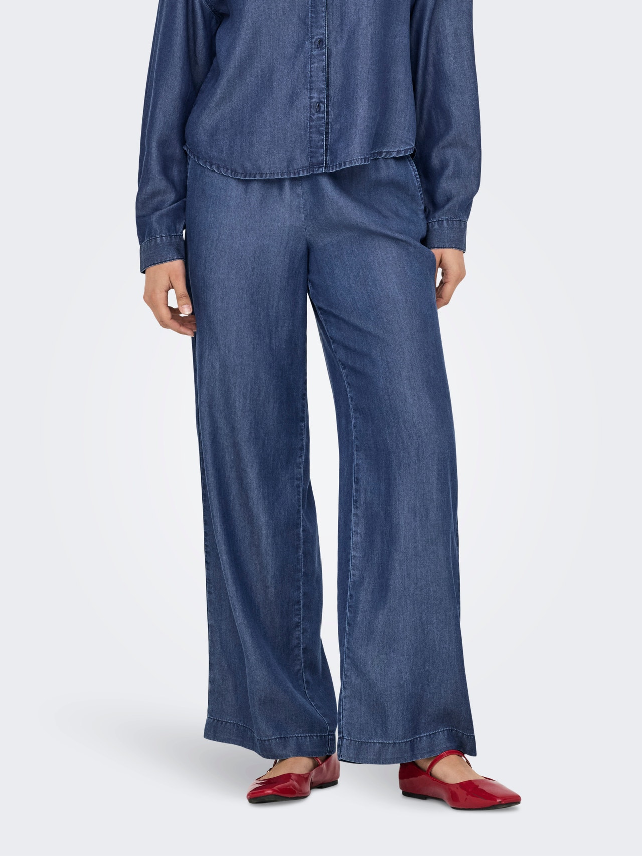 ONLY ONLCHARIS Straight fit Bukser -Dark Blue Denim - 15337938