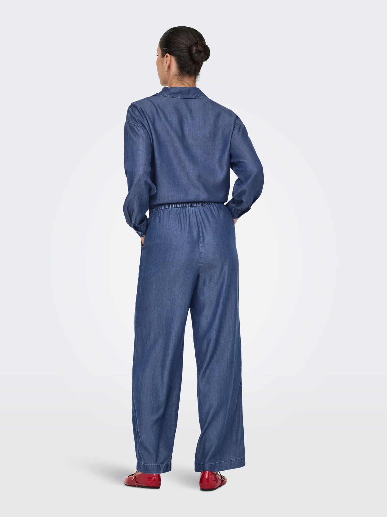 ONLY ONLCHARIS Straight fit Bukser -Dark Blue Denim - 15337938