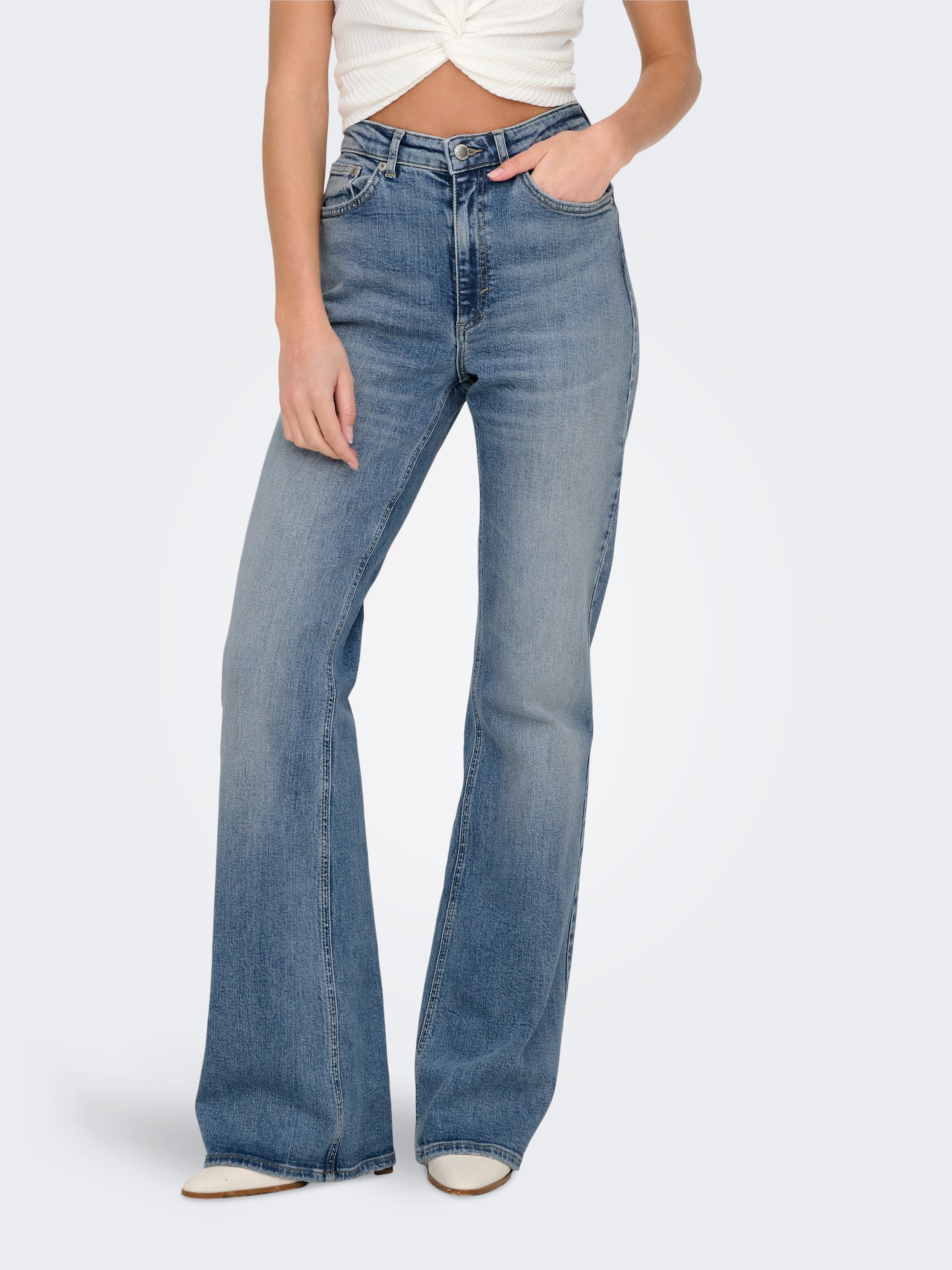 Onljuicy Hohe Taille Ausgestellt Jeans