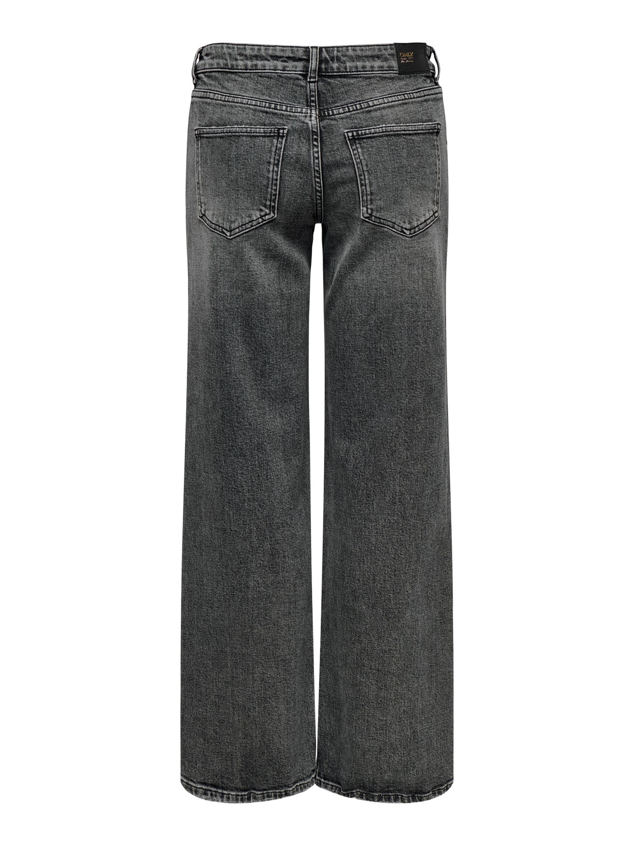 ONLY ONLJUICY Taille basse Wide Leg Fit Jeans -Dark Grey Denim - 15338012