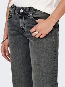 ONLY ONLJUICY Taille basse Wide Leg Fit Jeans -Dark Grey Denim - 15338012