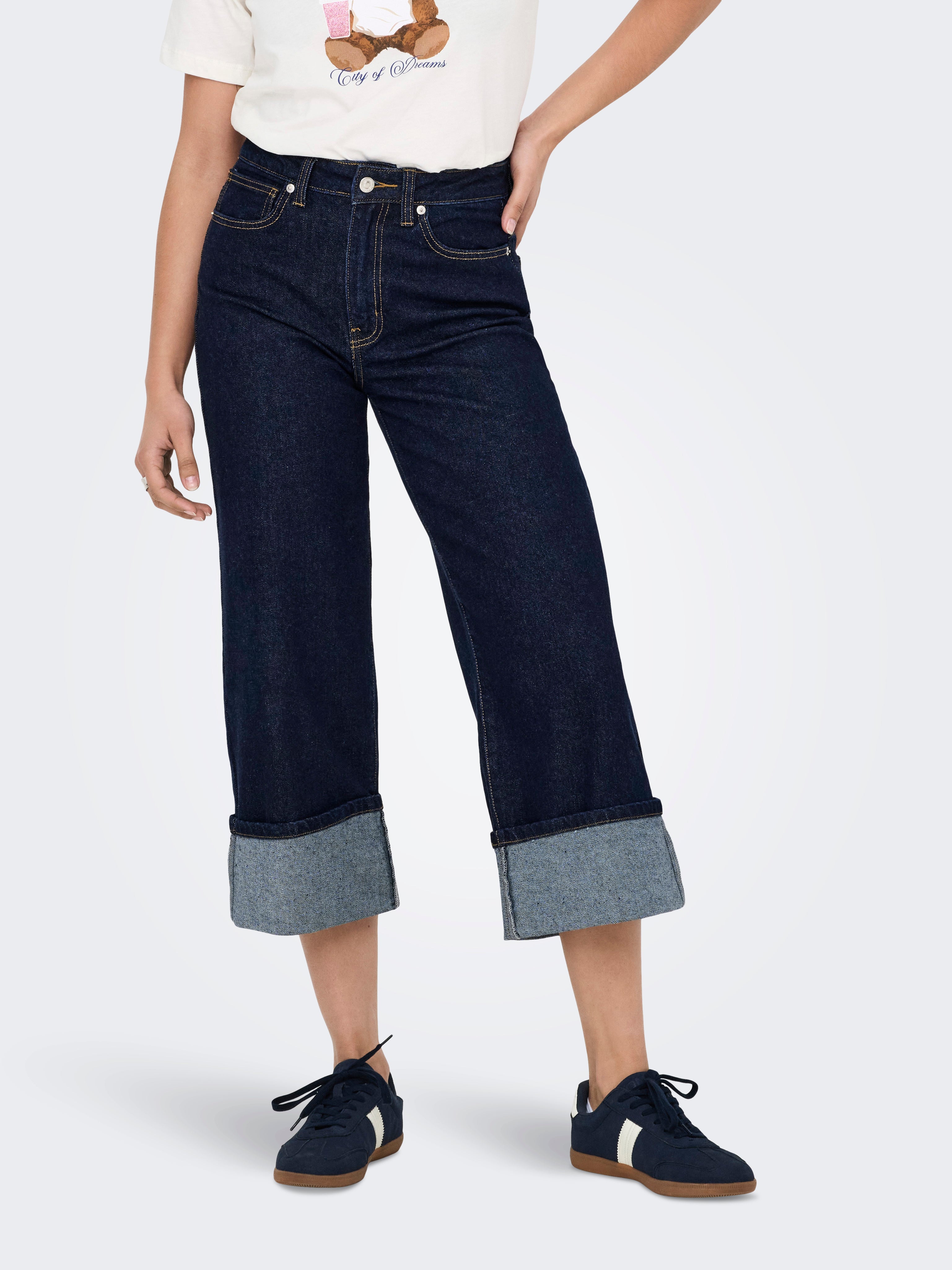 Onlmadison Hohe Taille Weiter Beinschnitt Jeans
