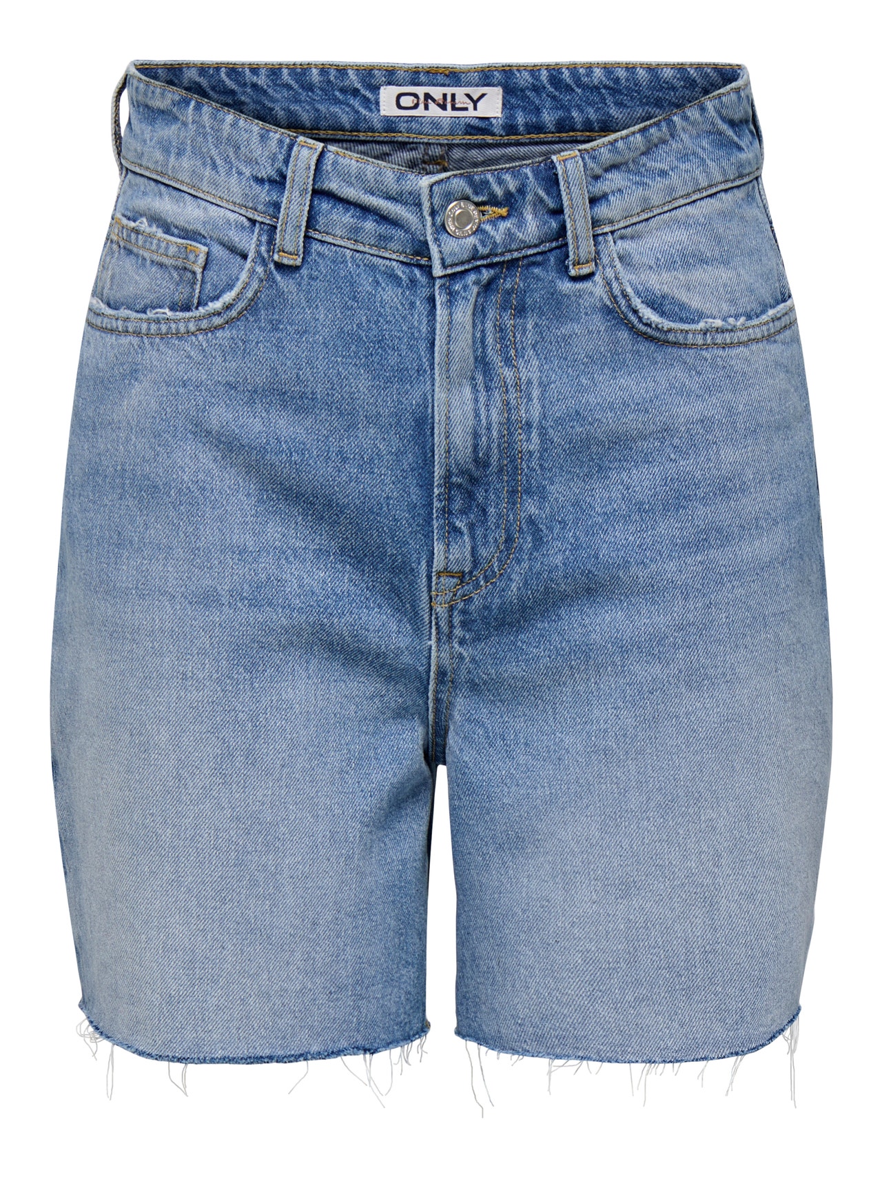 ONLY Normal geschnitten Hohe Taille Shorts -Medium Blue Denim - 15338107