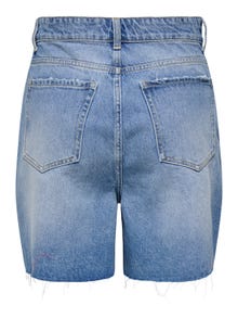 ONLY Denimshorts med høj talje -Medium Blue Denim - 15338107