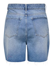 ONLY Normal passform Hög midja Shorts -Medium Blue Denim - 15338107
