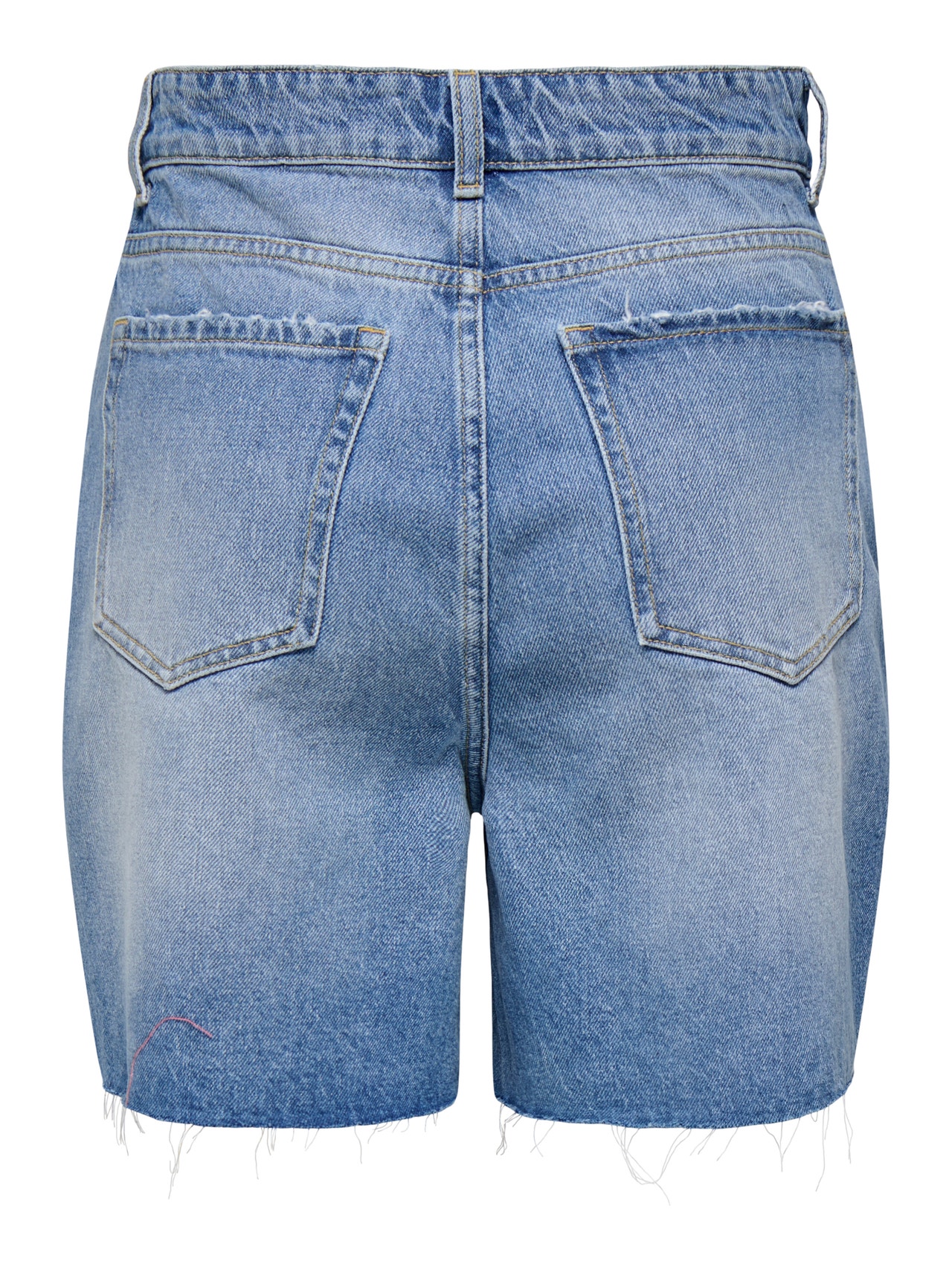 ONLY Normal passform Hög midja Shorts -Medium Blue Denim - 15338107