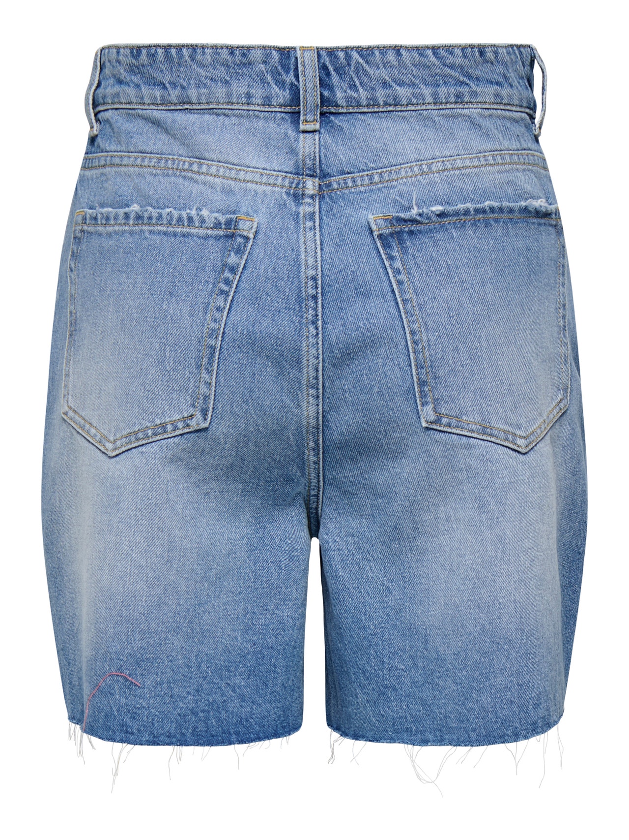 ONLY Regular Fit Høy midje Shorts -Medium Blue Denim - 15338107