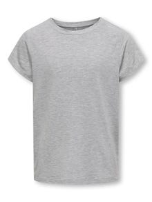 ONLY Normal geschnitten Rundhals T-Shirt -Light Grey Melange - 15338113