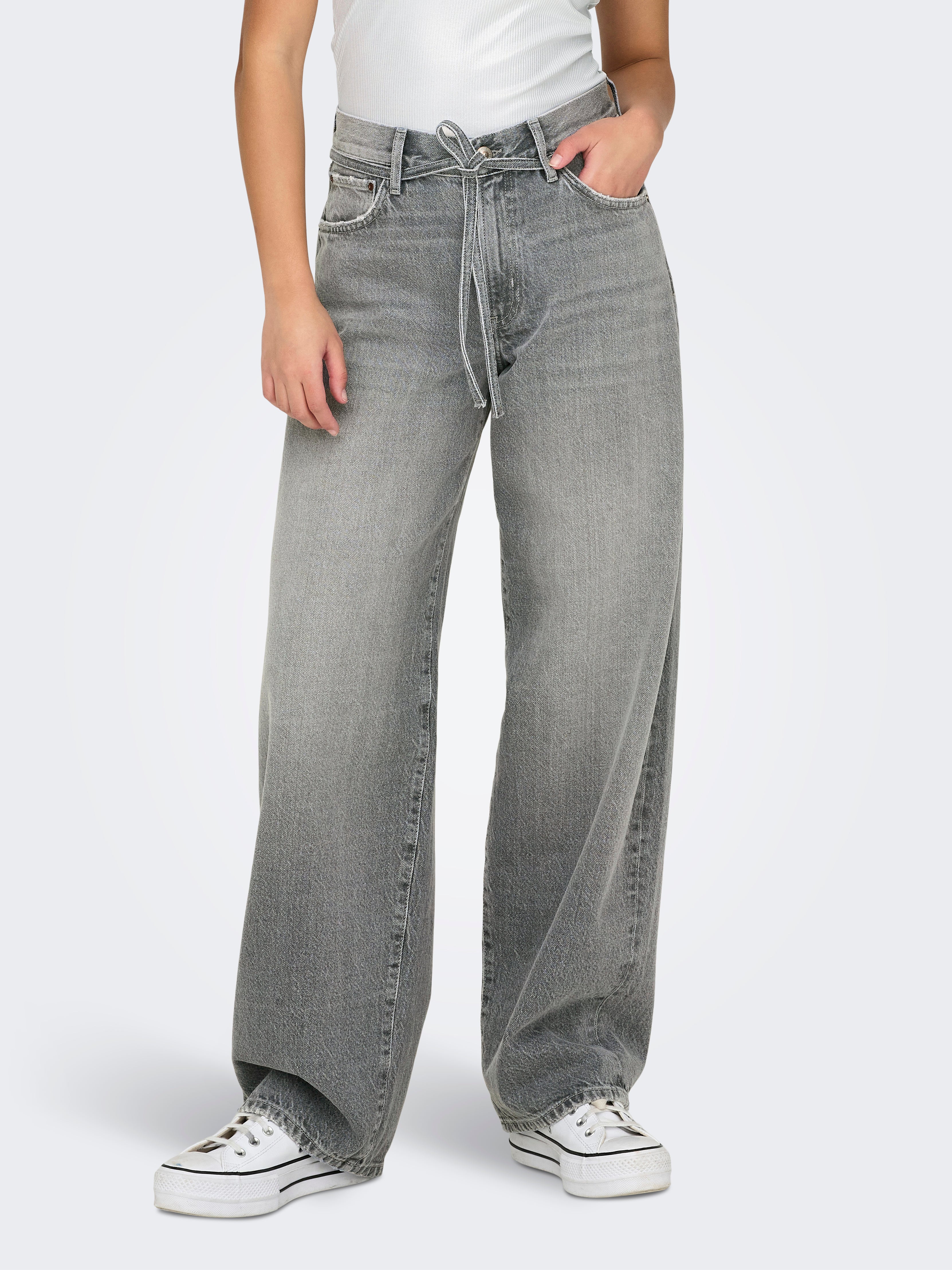 ONLGIANNA Mittlere Taille Ballon Schnitt Jeans | Mittelgrau | ONLY®