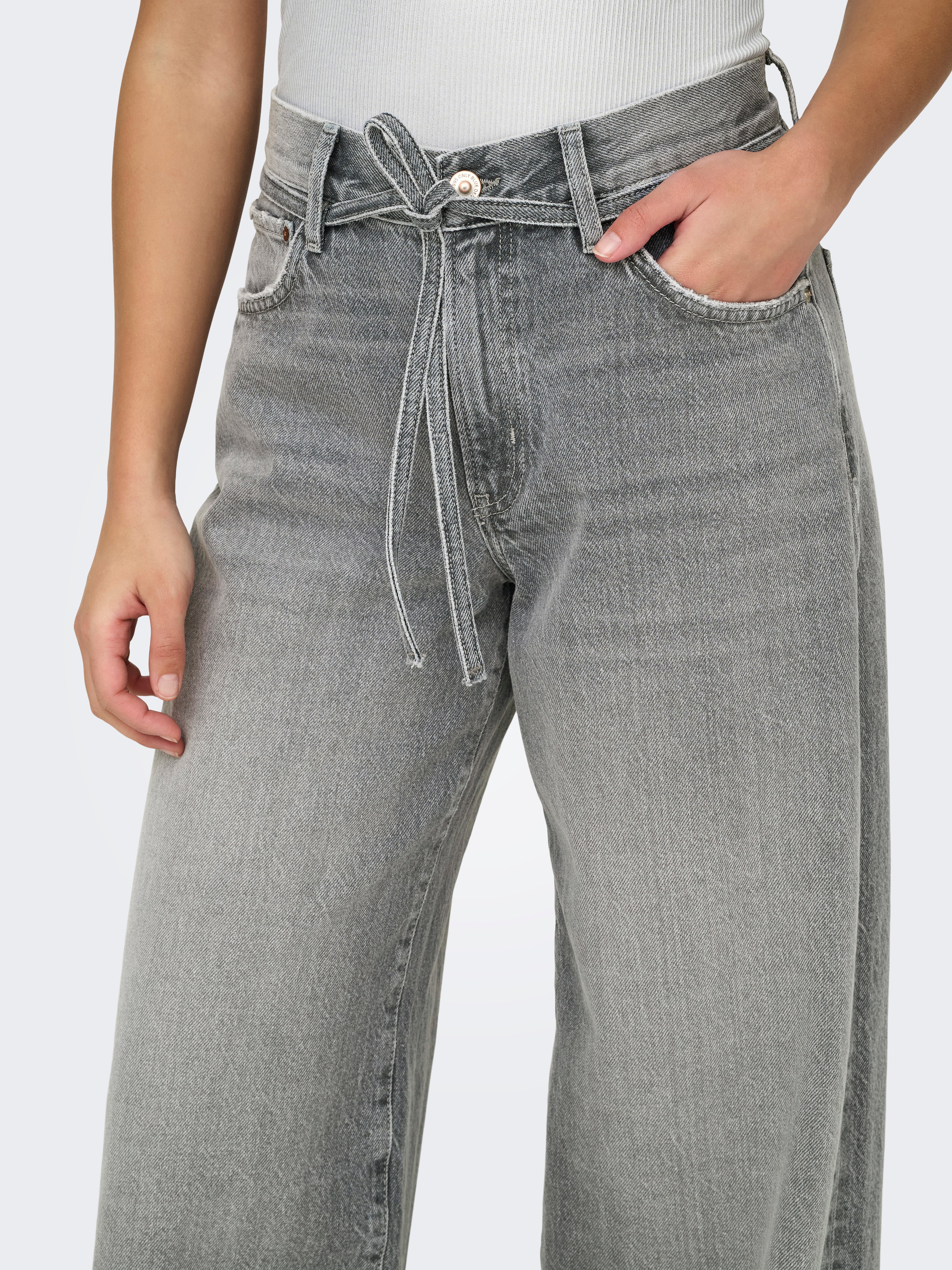ONLGIANNA Mittlere Taille Ballon Schnitt Jeans | Mittelgrau | ONLY®