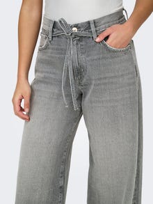 ONLY Kõrge vöökohaga alt lühenev lõige Keskmine vöökoht Teksad -Medium Grey Denim - 15338246