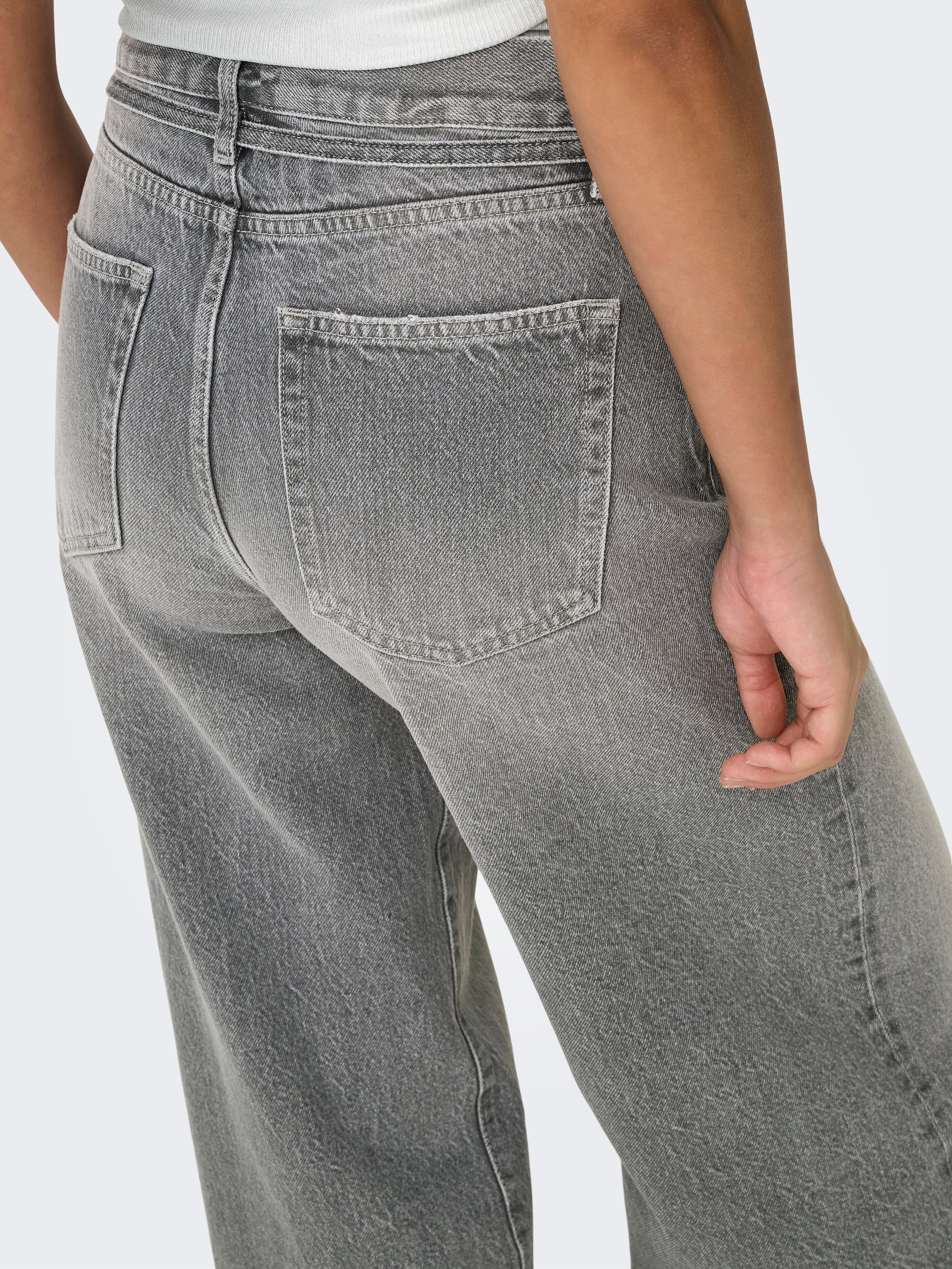 ONLGIANNA Mittlere Taille Ballon Schnitt Jeans | Mittelgrau | ONLY®
