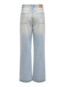 ONLY Krój wide leg Wysoka talia Jeans -Light Blue Denim - 15338253