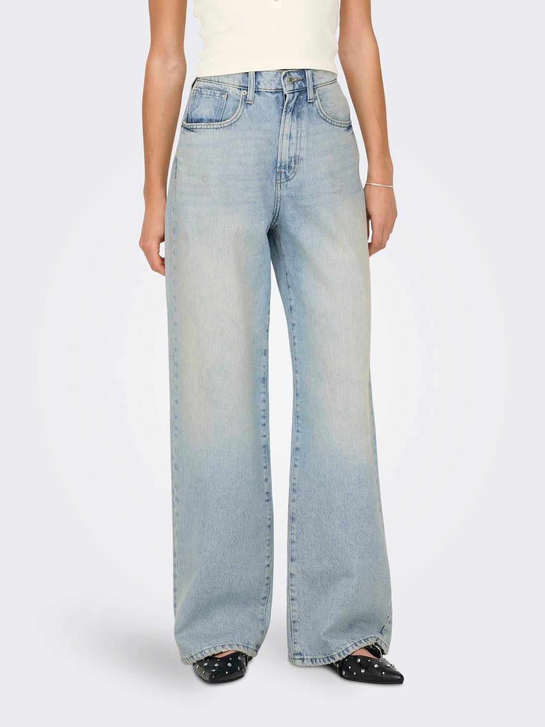Onlhope Hohe Taille Weiter Beinschnitt Jeans