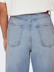 ONLY Wide leg fit High waist Jeans -Light Blue Bleached Denim - 15338254