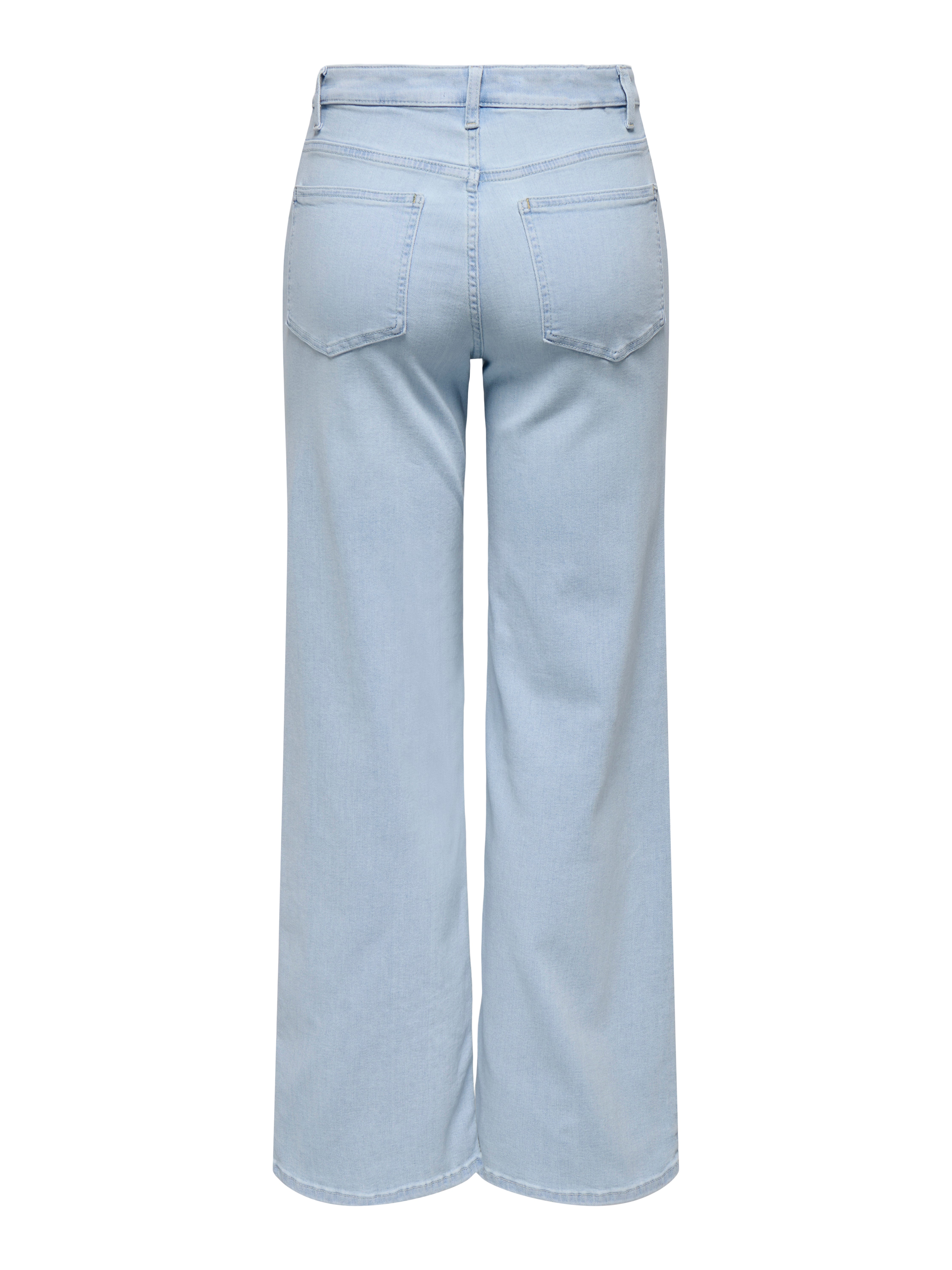 [TWN]★TRIGGER WASHING WIDE DENIM PANTS ONLMADISON High waist Wide Leg Fit Jeans | Light Turquoise